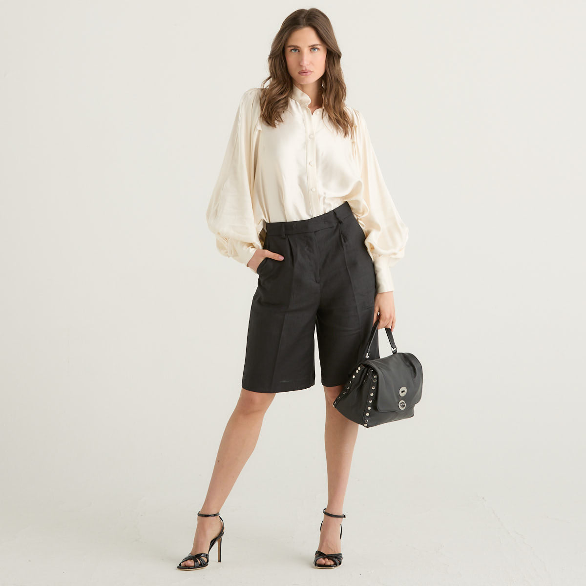 Actualee bermuda in tessuto nero