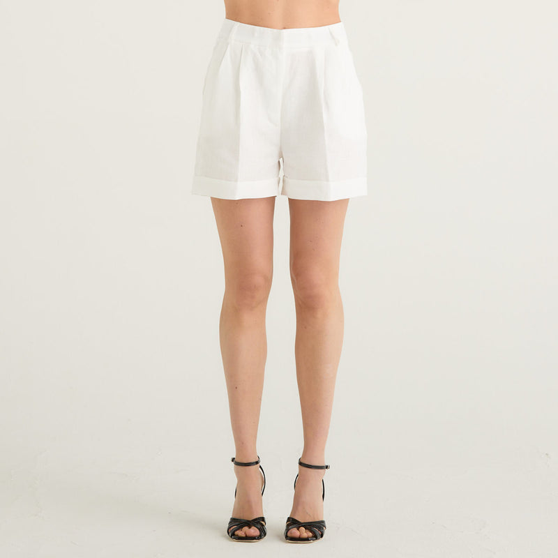Actualee bermuda in tessuto bianco
