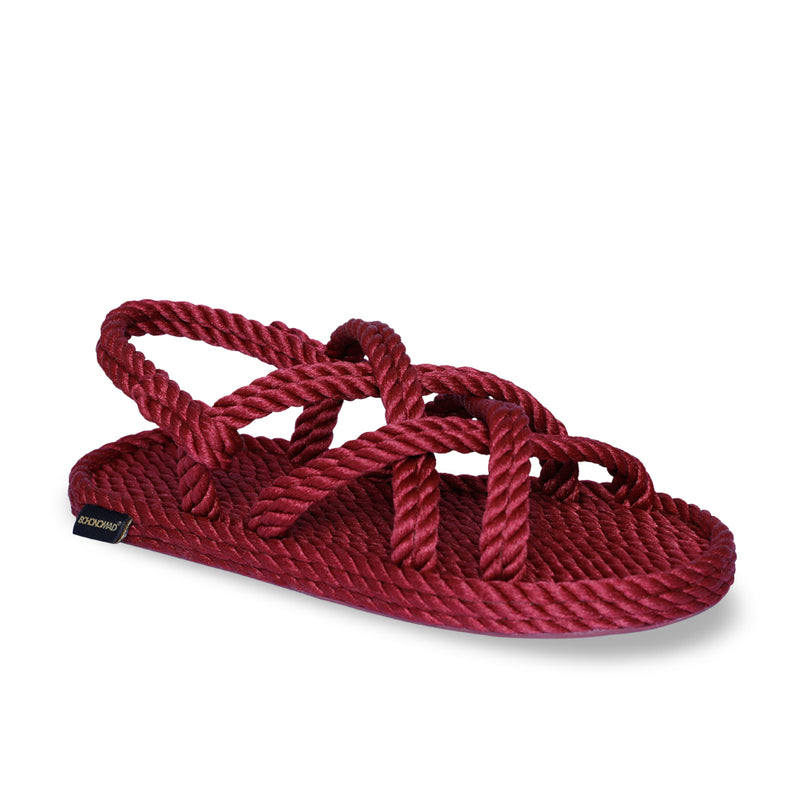 Bohonomad sandalo in corda bordeaux
