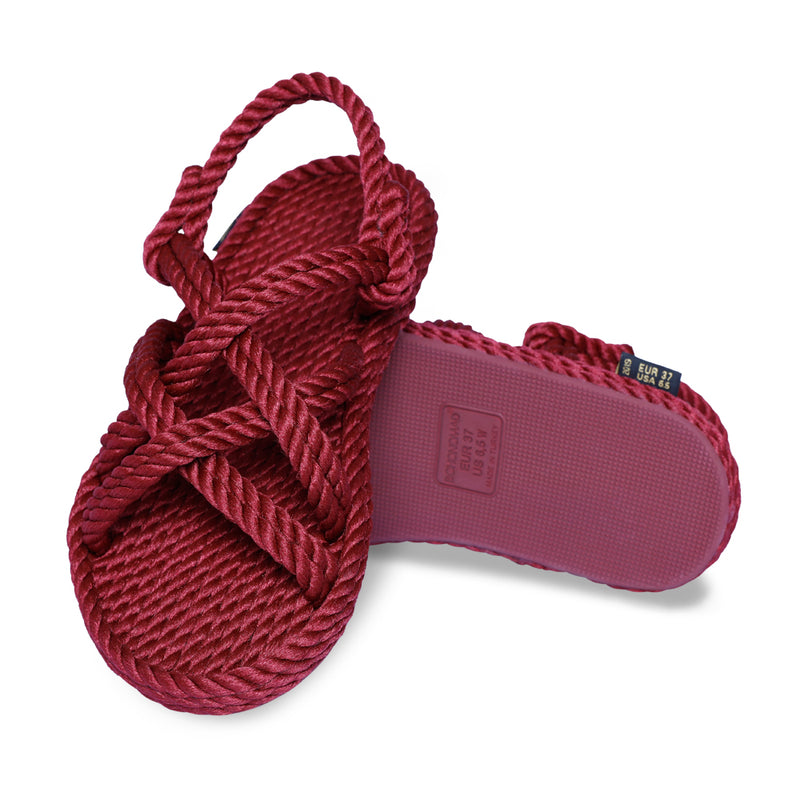 Bohonomad sandalo in corda bordeaux