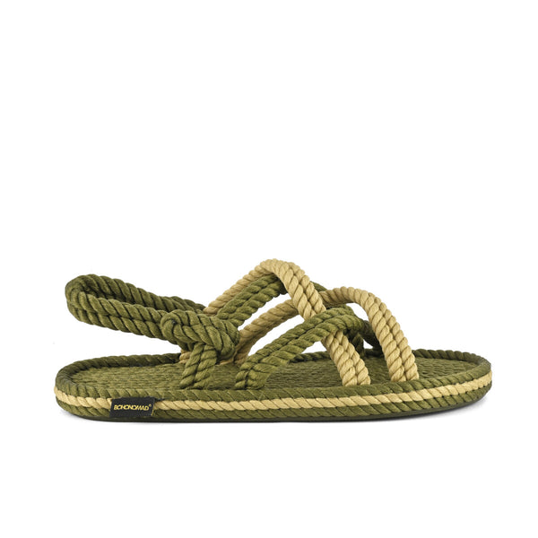 Bohonomad sandalo in corda verde beige