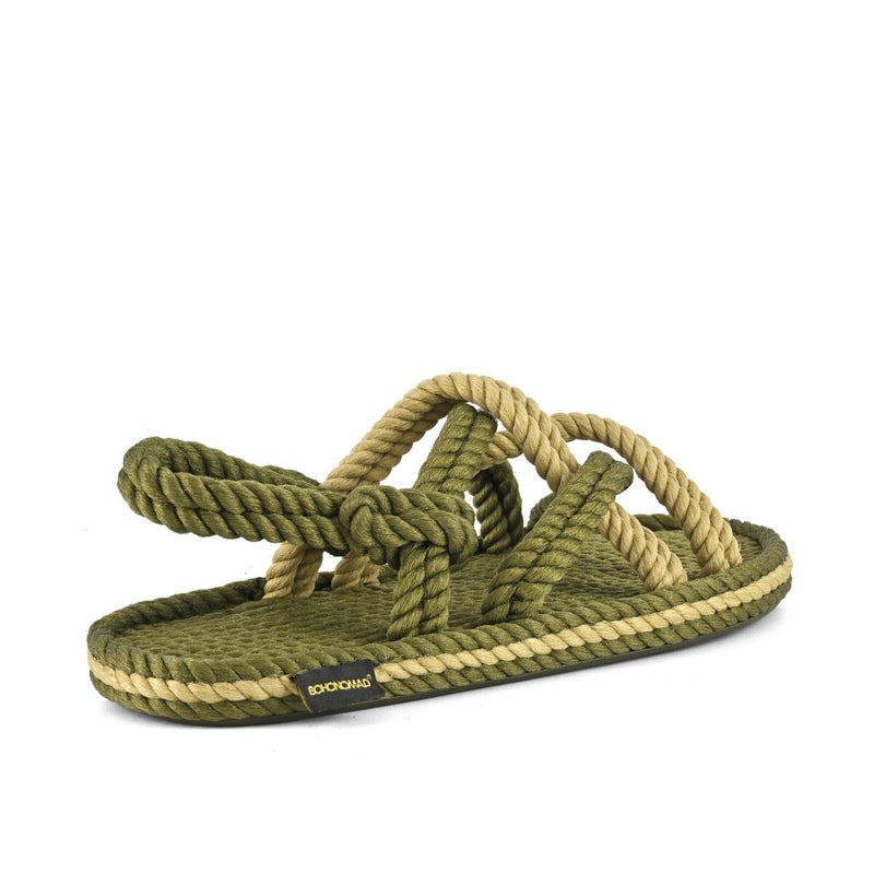 Bohonomad sandalo in corda verde beige