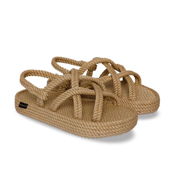 Bohonomad sandali con zeppa in corda beige