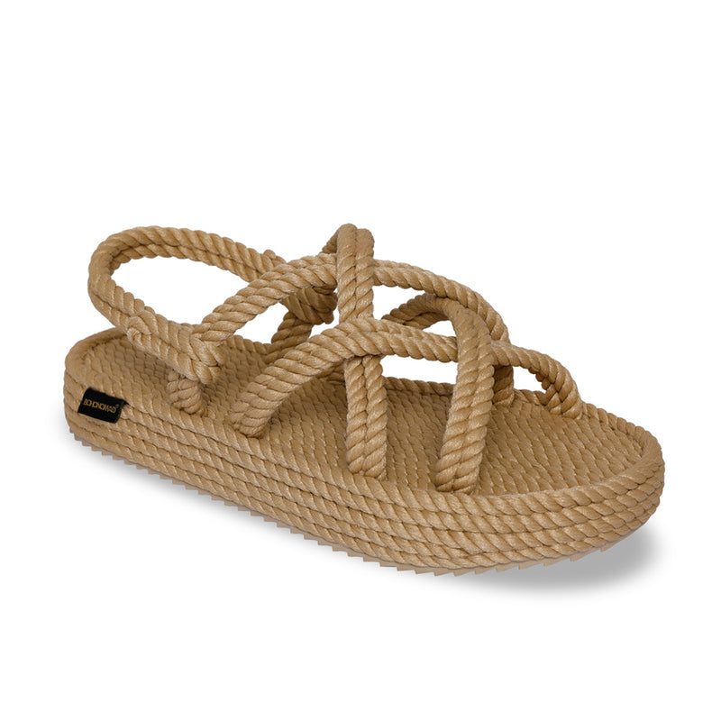 Bohonomad sandali con zeppa in corda beige