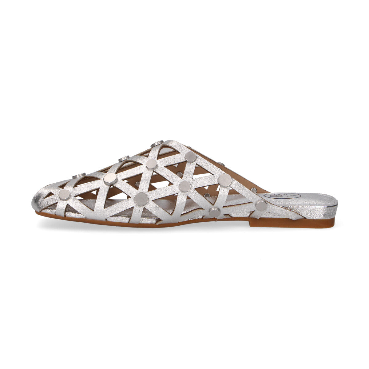 Ash sabot Bone con borchie in pelle argento