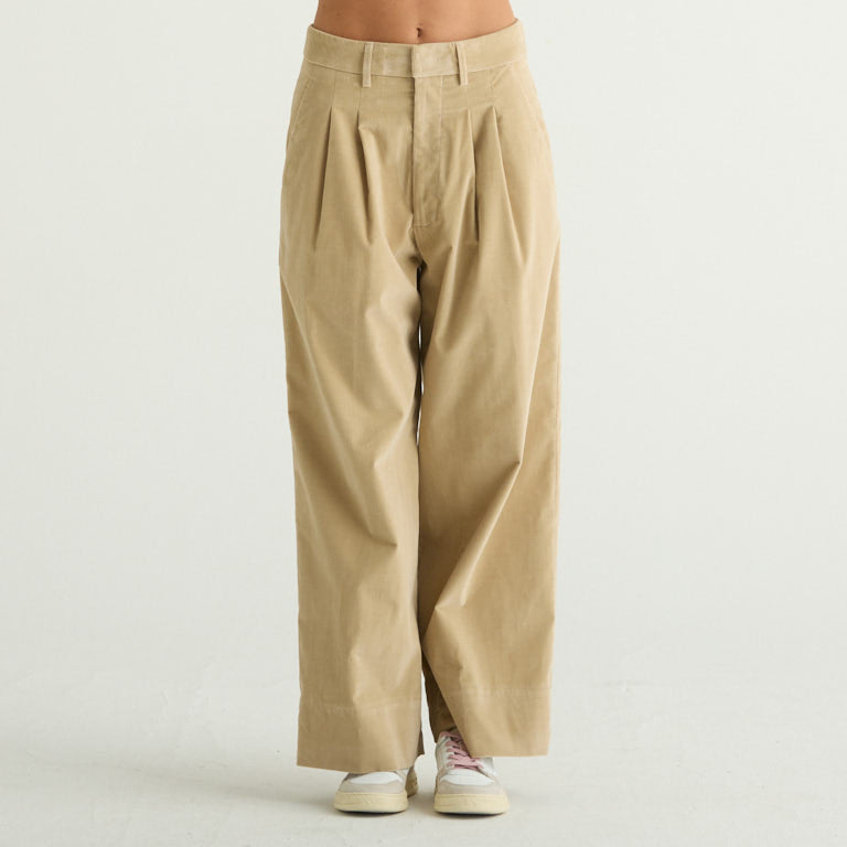 Dondup pantalone eloise in velluto a coste beige