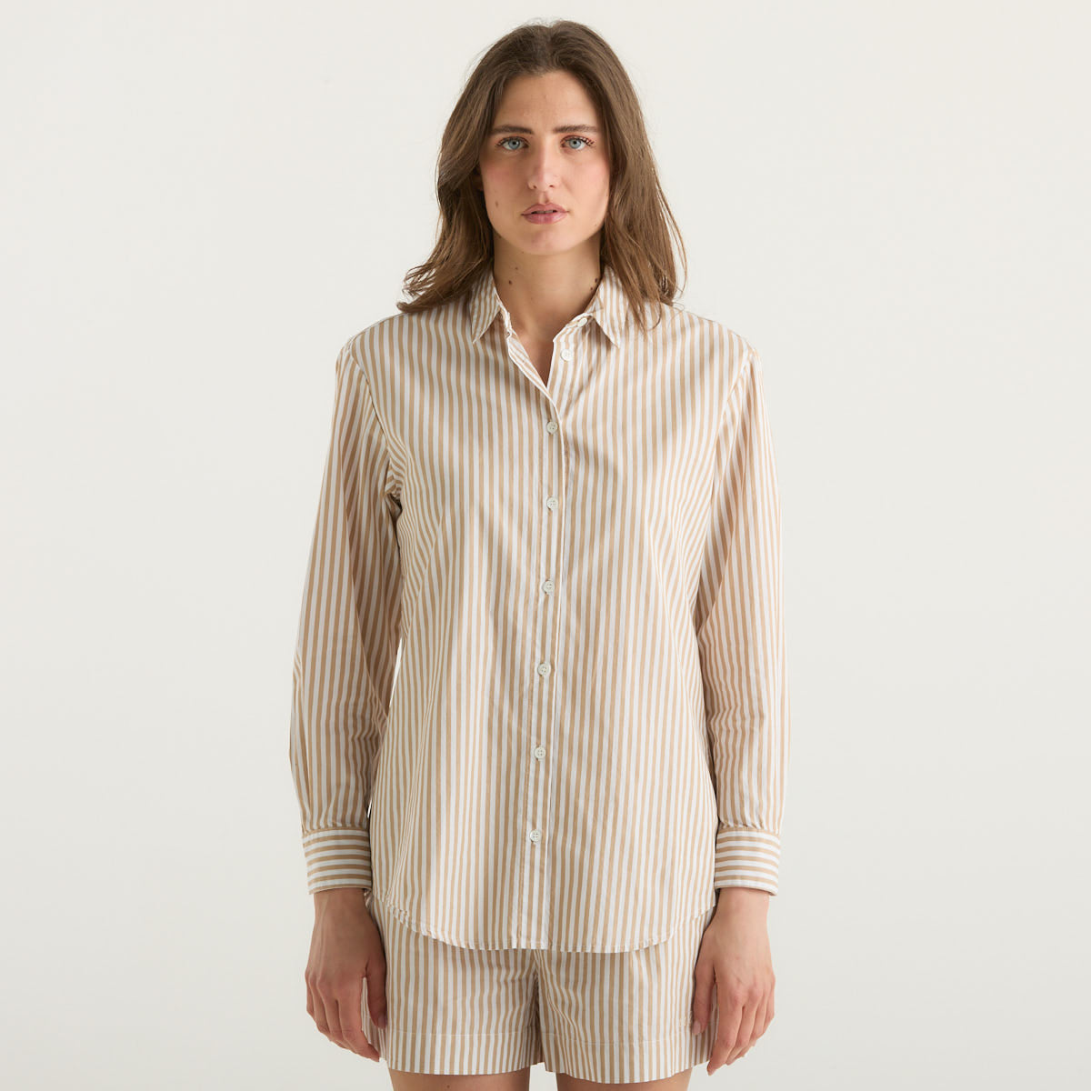 Mc2 Saint Barth camicia a righe beige