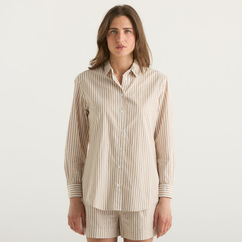Mc2 Saint Barth camicia a righe beige