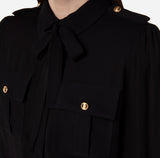 Elisabetta Franchi camicia con sciarpina nera