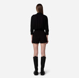 Elisabetta Franchi camicia con sciarpina nera