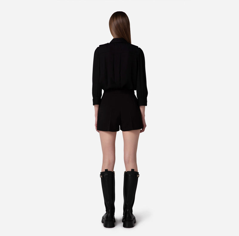 Elisabetta Franchi camicia con sciarpina nera