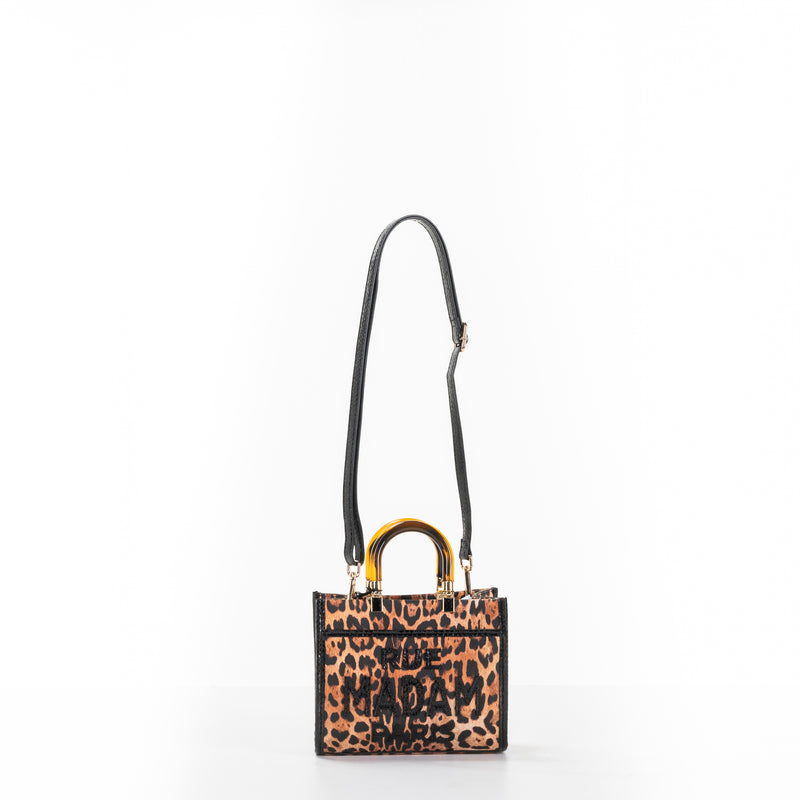 Rue Madam caesars mini tote bag big logo leopard