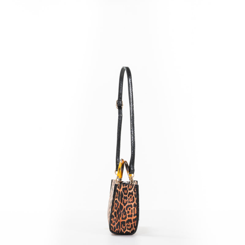 Rue Madam caesars mini tote bag big logo leopard