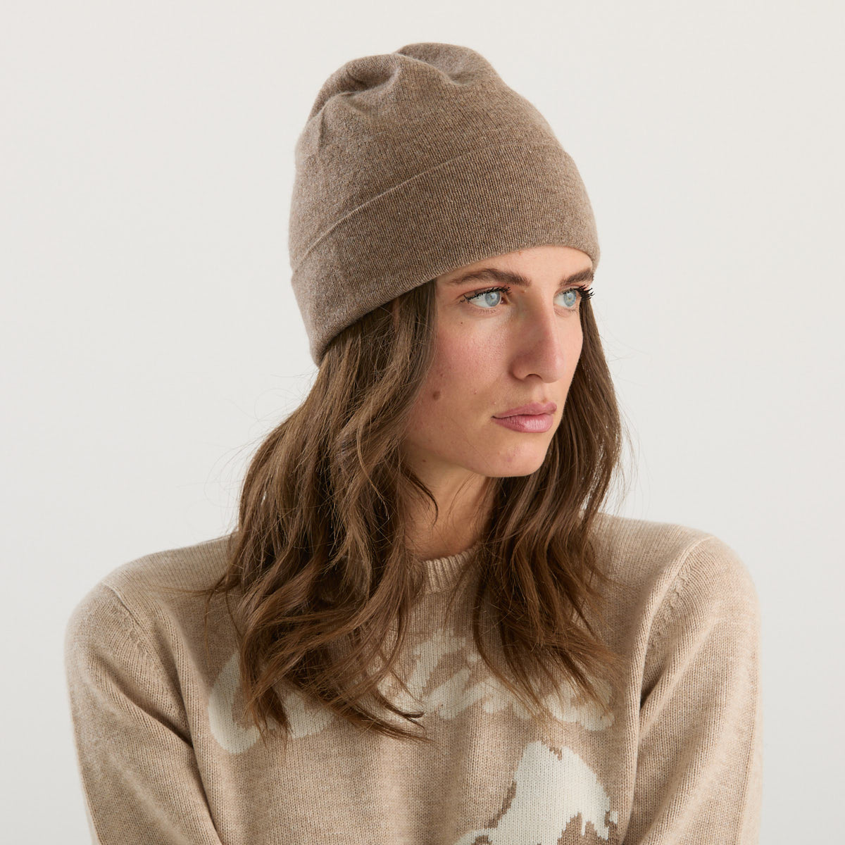 Maxmara berretto in tessuto marrone