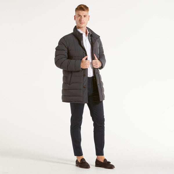 Moorer cappotto monopetto trapuntato grigio