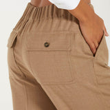 MaxMara pantalone in flanella di lana cammello