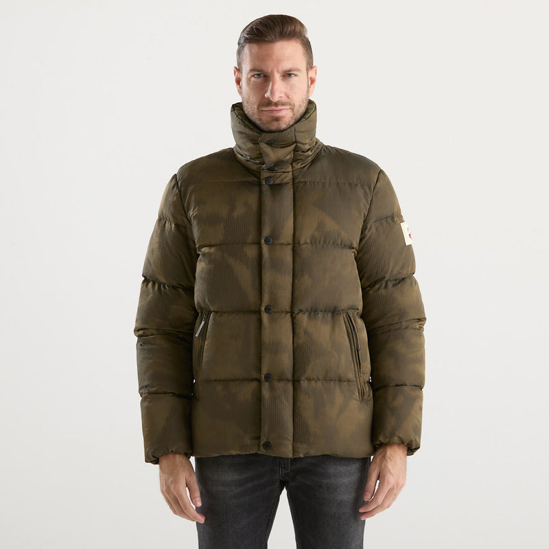 After label piumino corto verde militare