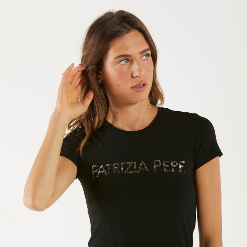 Patrizia Pepe t-shirt nera logata