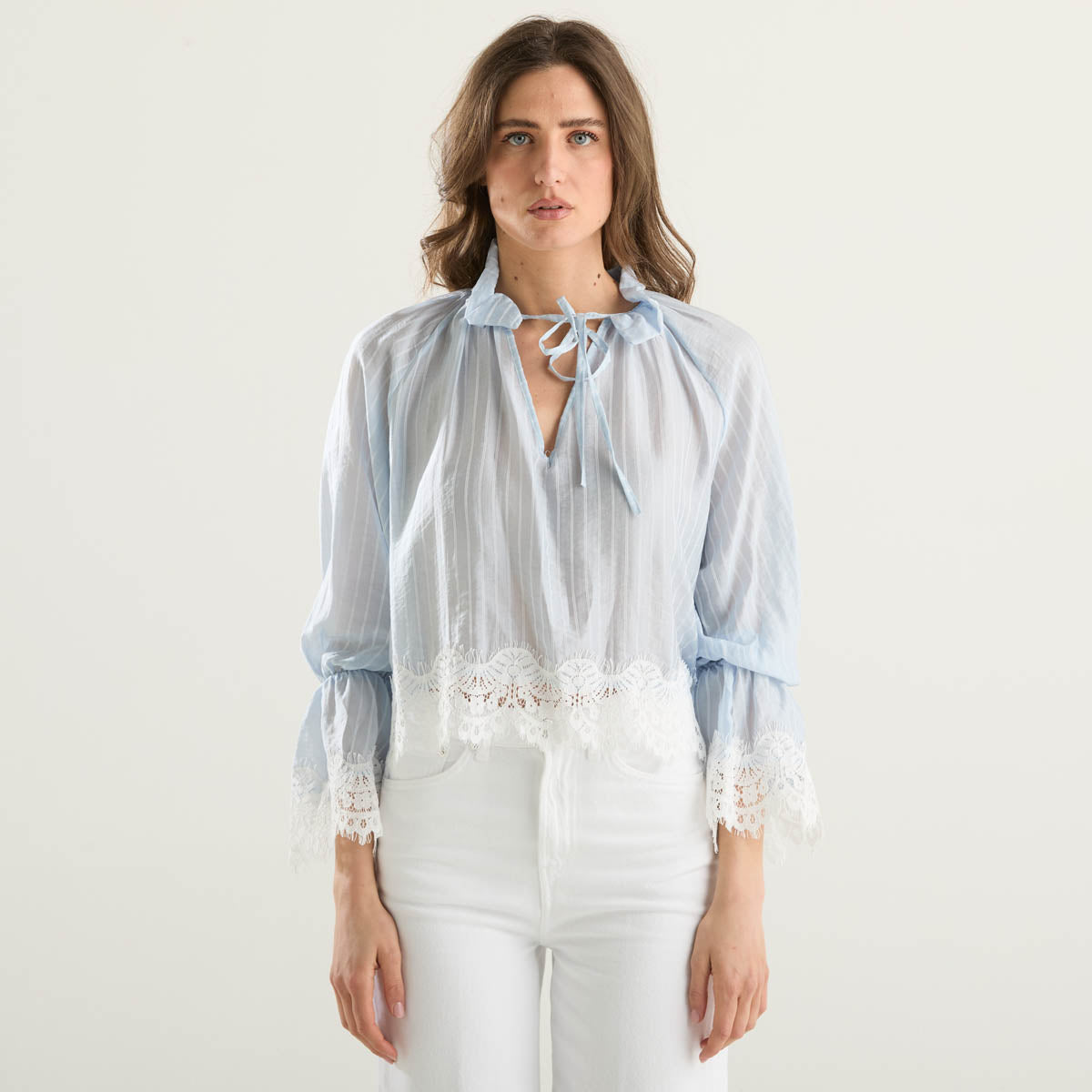 Haveone camicia a righe light blue