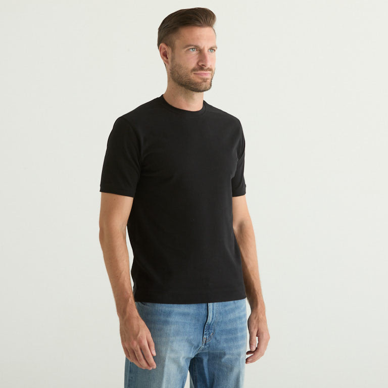 Circolo t-shirt girollo in tessuto nero