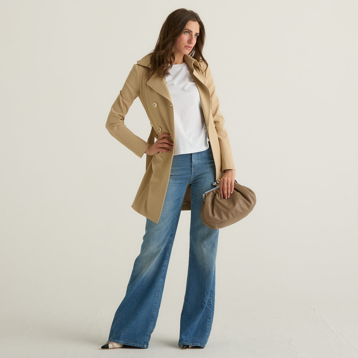 Patrizia Pepe trench beige in tessuto tecnico
