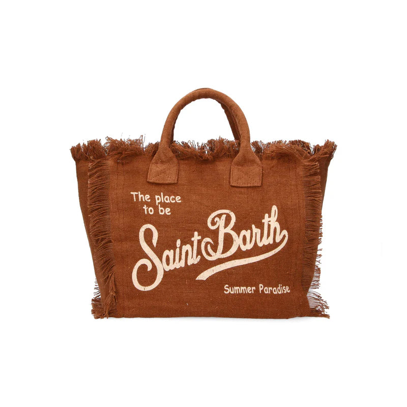 Mc2 Saint Barth borsa Colette in lino marrone