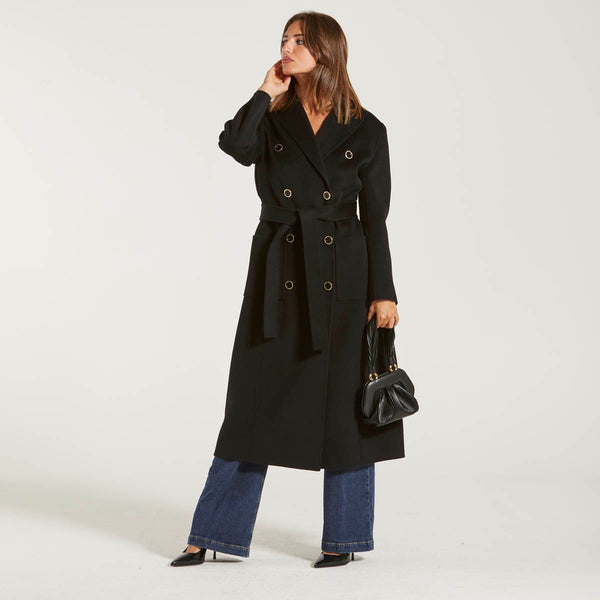 Elisabetta Franchi cappotto in pura lana nero