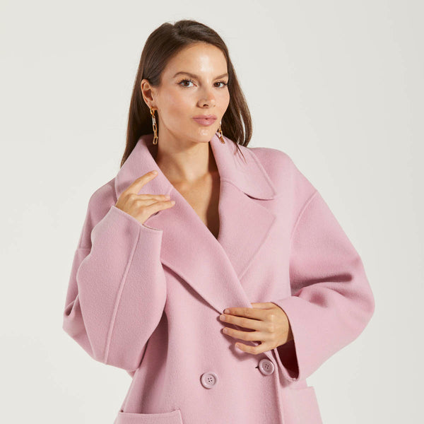 Elisabetta Franchi cappotto corto in lana rosa