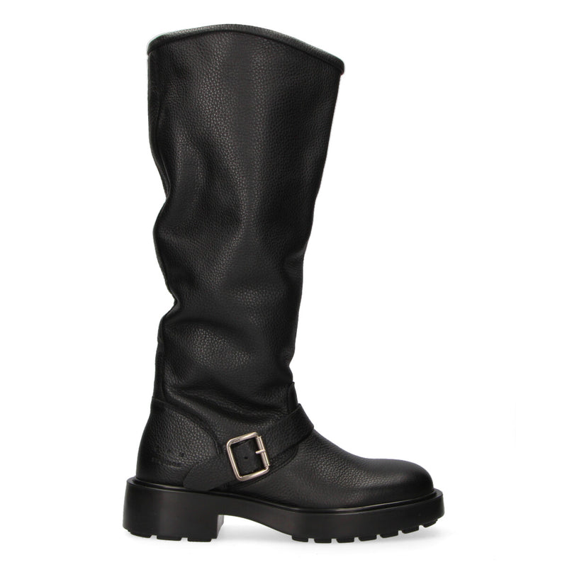 Copenhagen stivale biker pelle nera