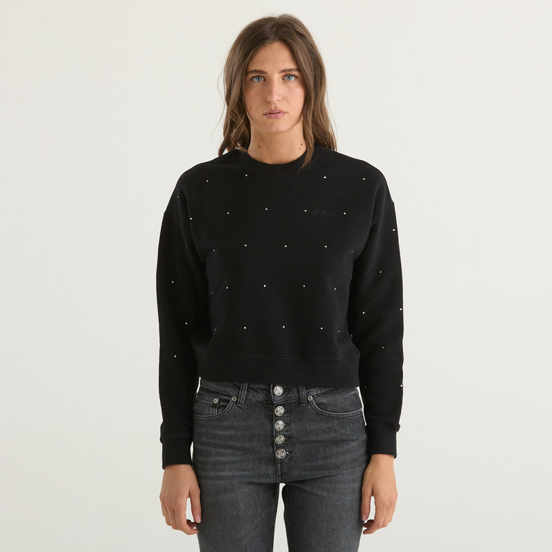 Mc2 Saint Barth felpa all over strass nera