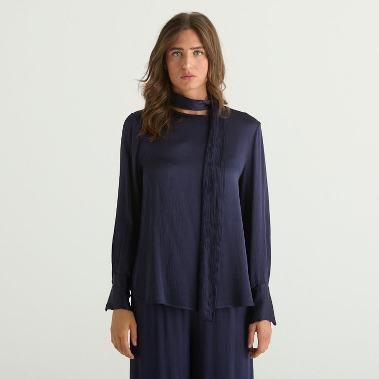 Haveone blusa rigata color blu