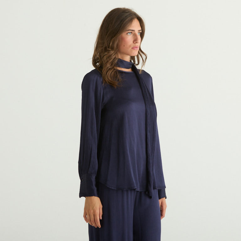Haveone blusa rigata color blu