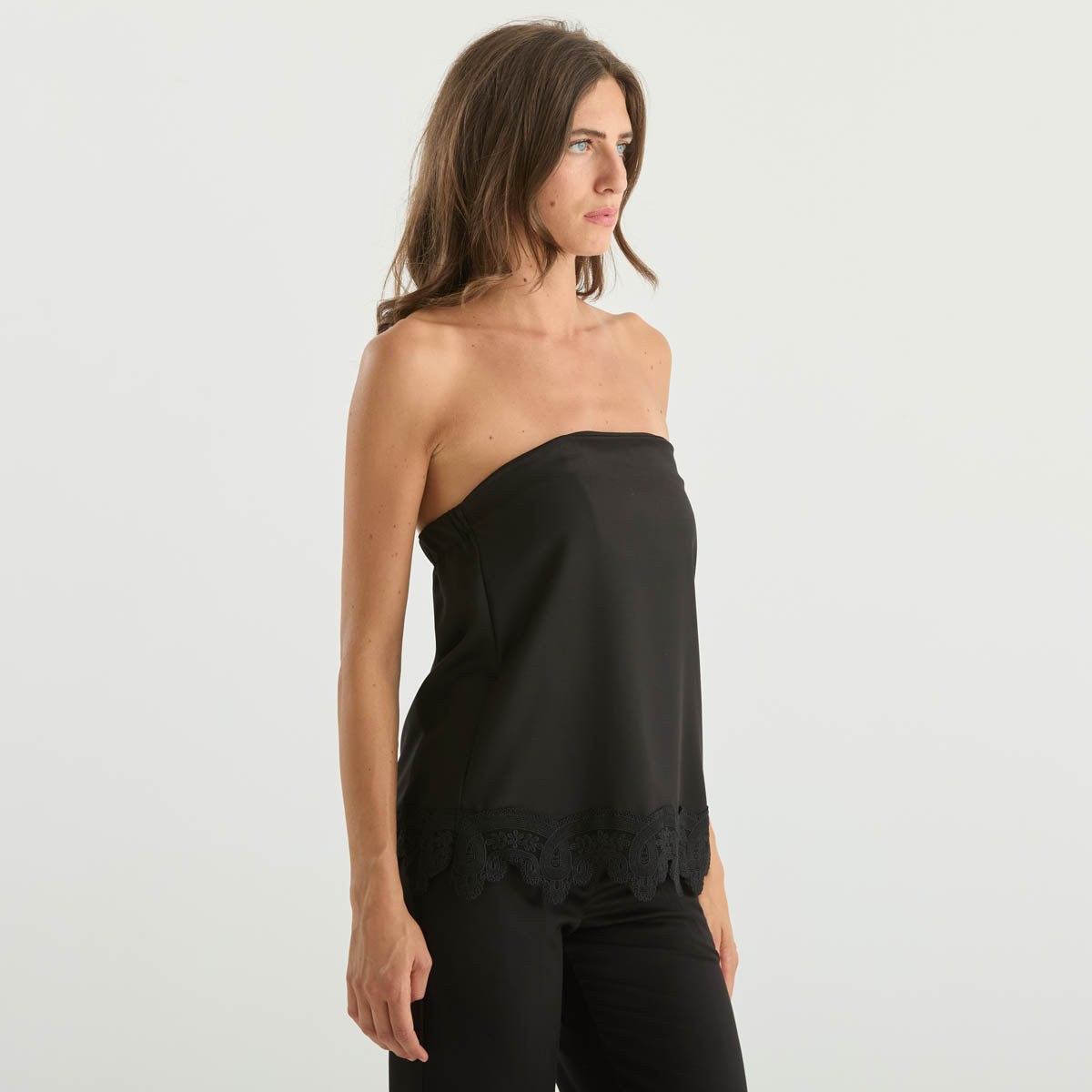 Souvenir top in tessuto nero