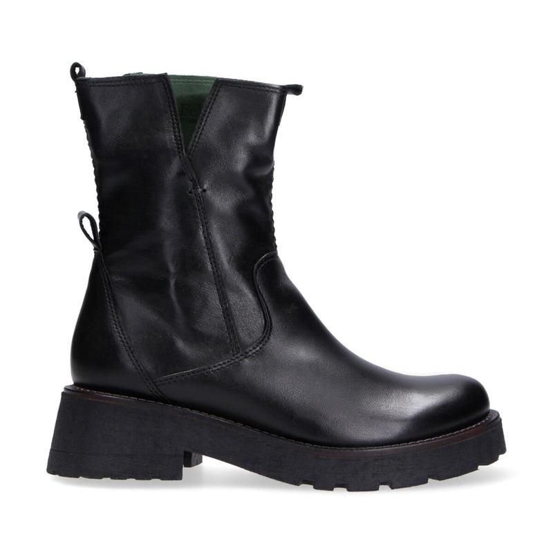 Felmini boot in pelle nera zip laterale