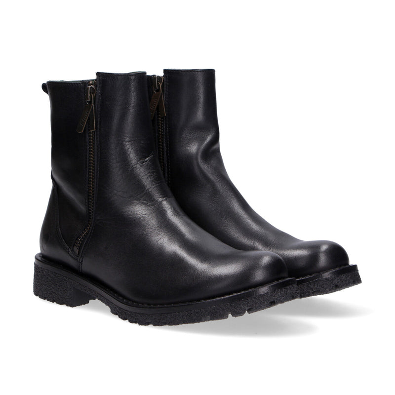 Felmini boot doppia zip pelle nera