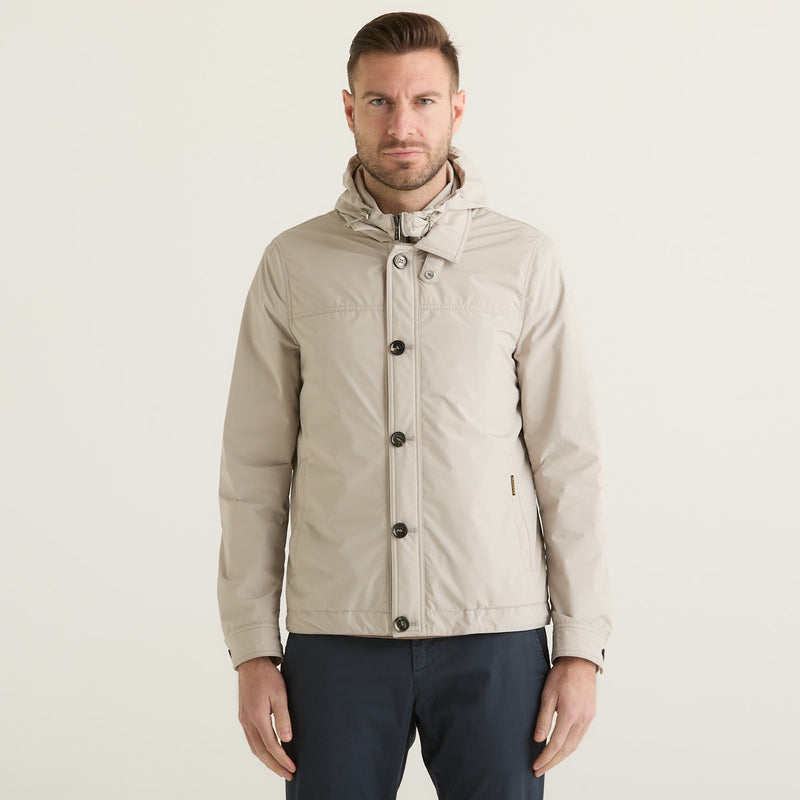 Moorer giubbino dalens con cappuccio grigio chiaro