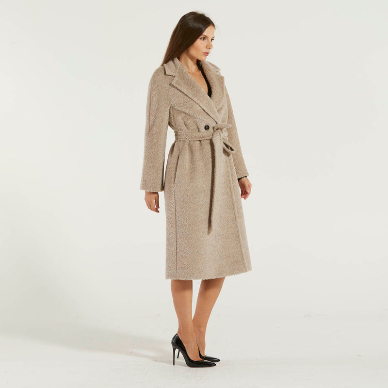 MaxMara cappotto in alpaca e lana grigio chiaro
