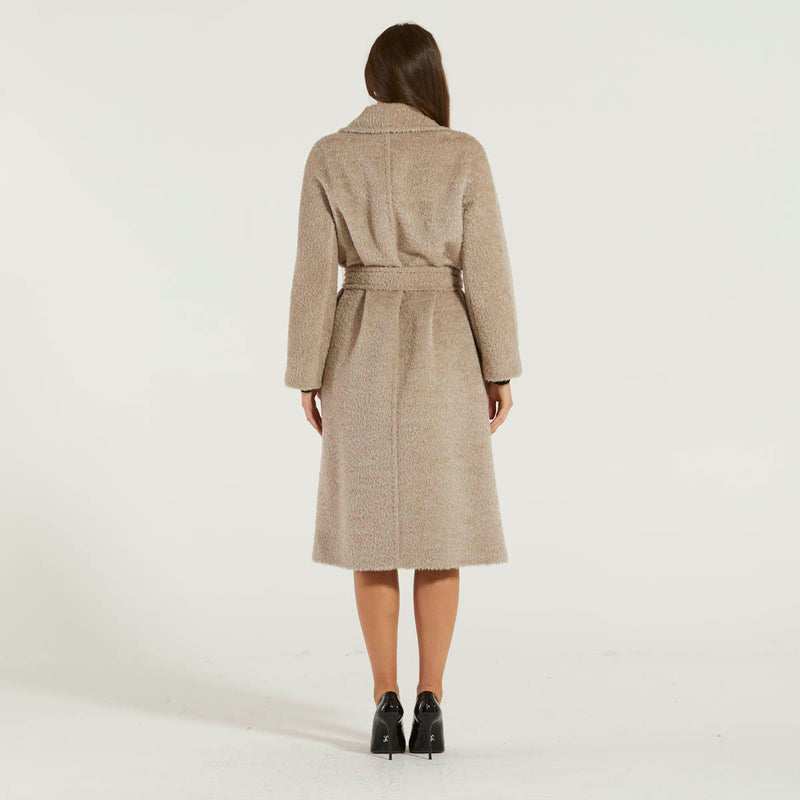 MaxMara cappotto in alpaca e lana grigio chiaro