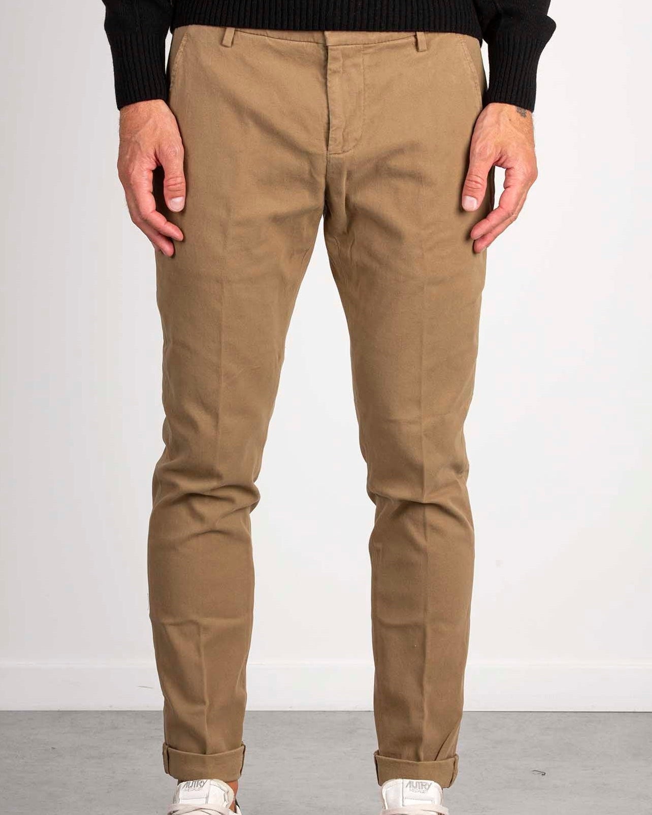 Dondup pantalone Gaubert chino tessuto cammello