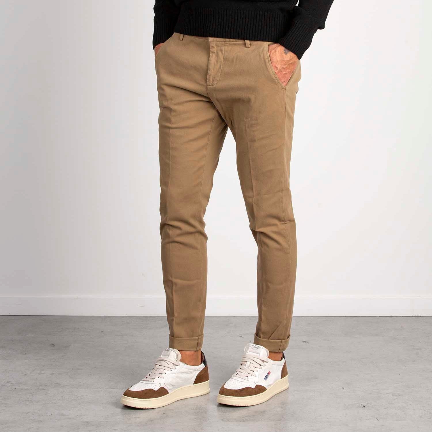Dondup pantalone Gaubert chino tessuto cammello