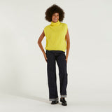 Department5 maglione smanicato collo alto giallo