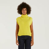 Department5 maglione smanicato collo alto giallo