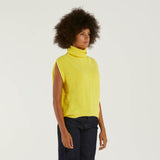 Department5 maglione smanicato collo alto giallo