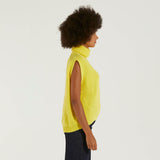 Department5 maglione smanicato collo alto giallo