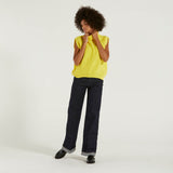 Department5 maglione smanicato collo alto giallo