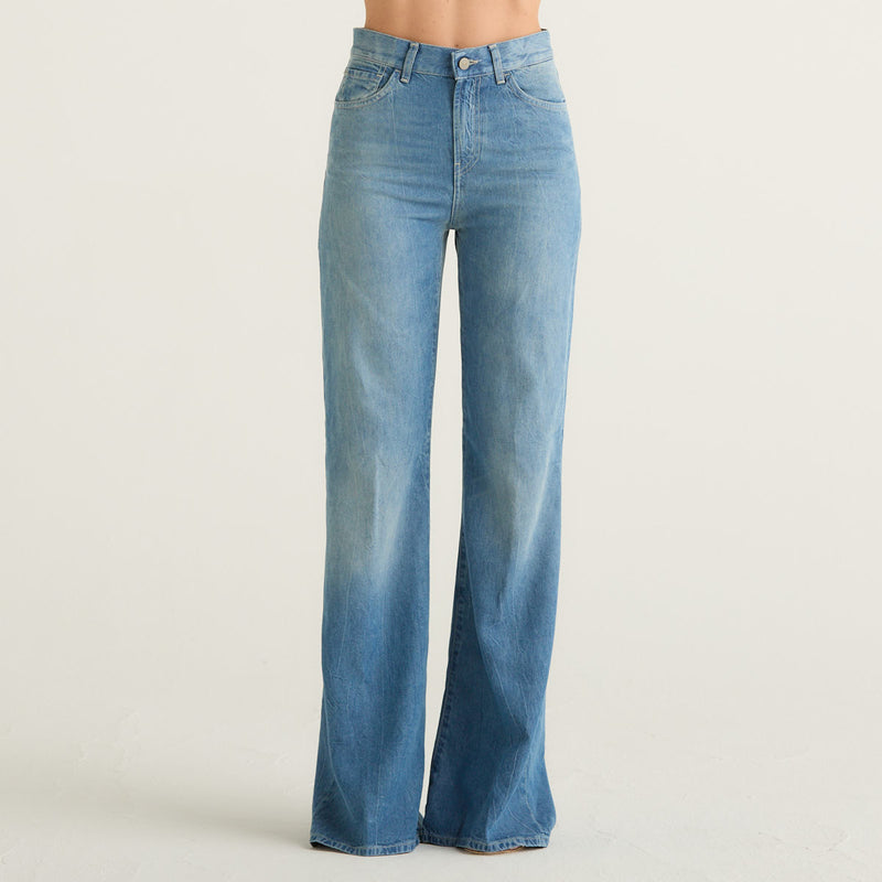 Dondup pantalone Amber in tessuto blu