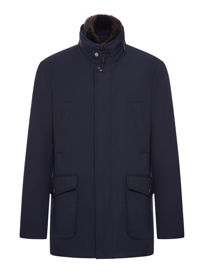 Moorer Giubbotto Drivr Pum tessuto blu