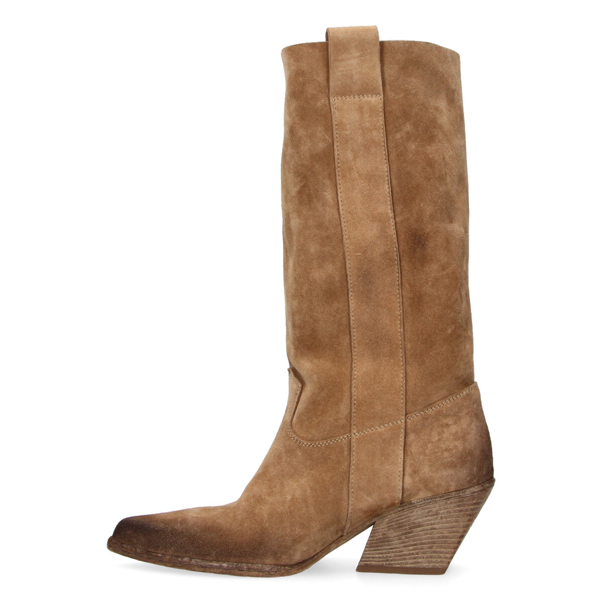 Elena Iachi stivale texano con fibbie in camoscio