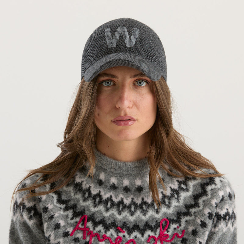 Maxmara cappello con frontino logato grigio