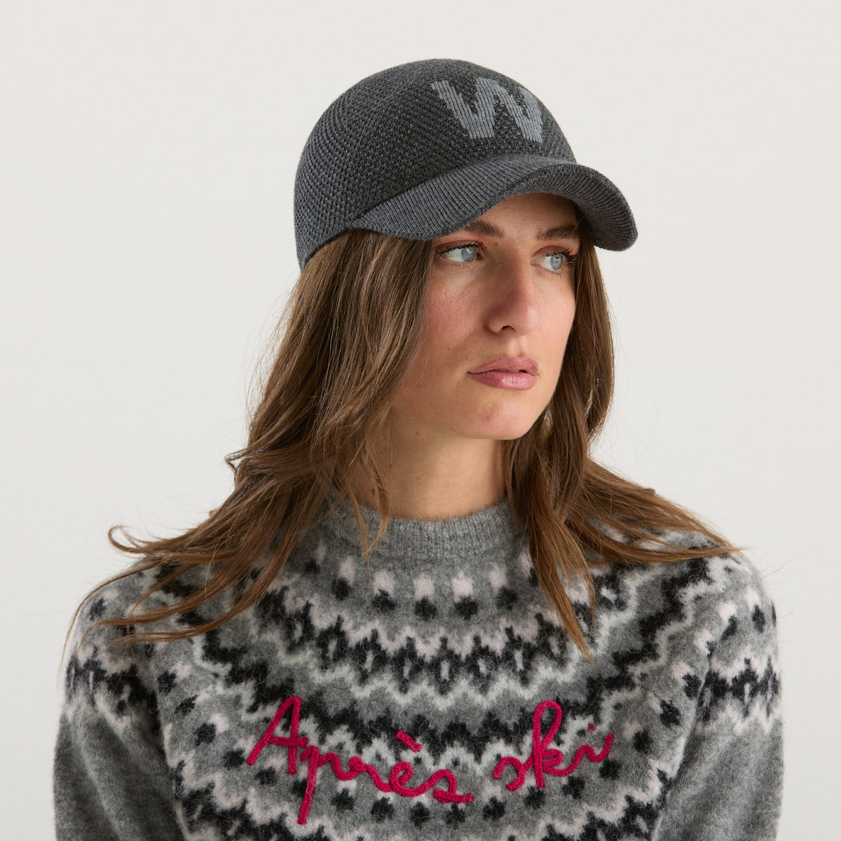 Maxmara cappello con frontino logato grigio